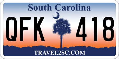 SC license plate QFK418