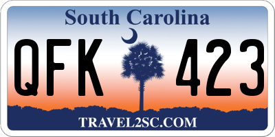 SC license plate QFK423