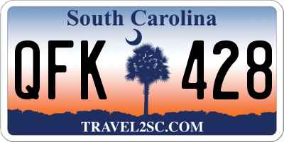 SC license plate QFK428