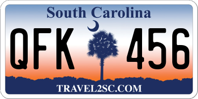 SC license plate QFK456