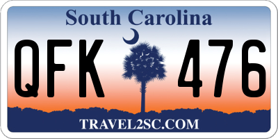 SC license plate QFK476