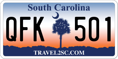 SC license plate QFK501
