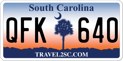SC license plate QFK640