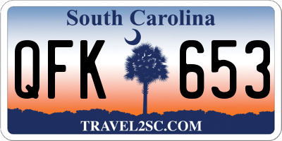 SC license plate QFK653