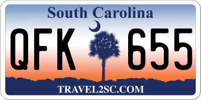SC license plate QFK655