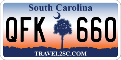 SC license plate QFK660