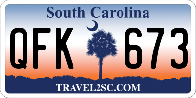 SC license plate QFK673