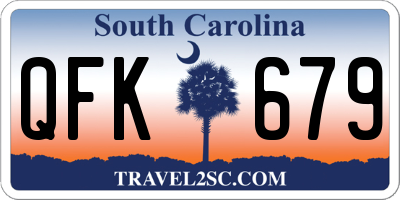 SC license plate QFK679