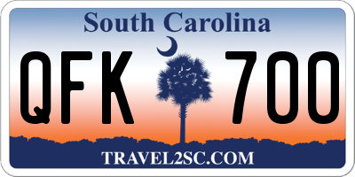 SC license plate QFK700