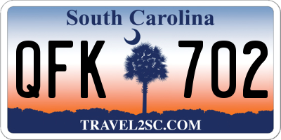 SC license plate QFK702