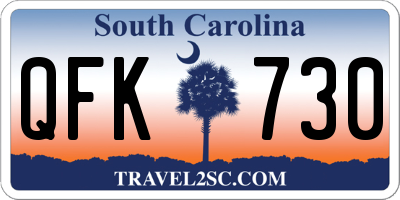 SC license plate QFK730