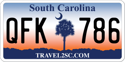 SC license plate QFK786
