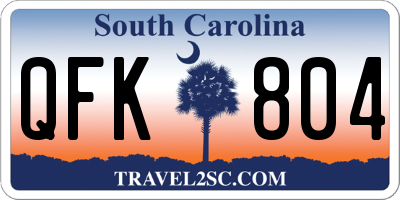 SC license plate QFK804