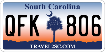 SC license plate QFK806