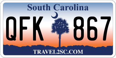 SC license plate QFK867