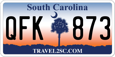 SC license plate QFK873
