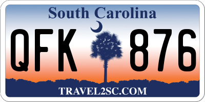 SC license plate QFK876