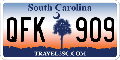 SC license plate QFK909
