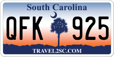 SC license plate QFK925