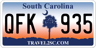 SC license plate QFK935