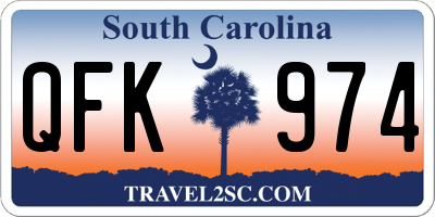 SC license plate QFK974