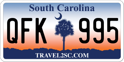 SC license plate QFK995