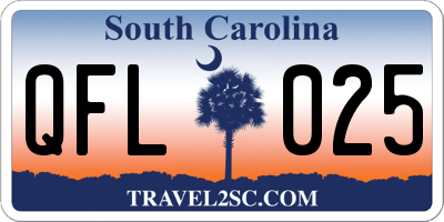 SC license plate QFL025