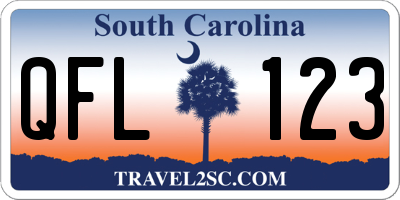 SC license plate QFL123