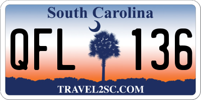 SC license plate QFL136