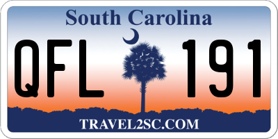 SC license plate QFL191