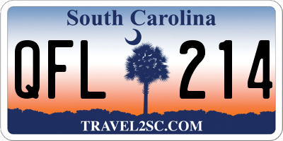 SC license plate QFL214