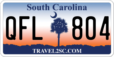 SC license plate QFL804