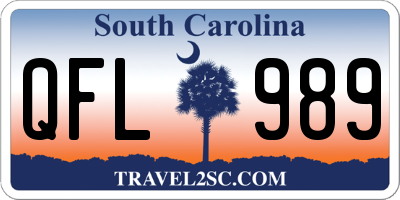 SC license plate QFL989