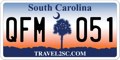 SC license plate QFM051