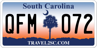 SC license plate QFM072