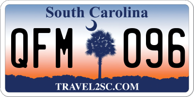 SC license plate QFM096