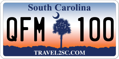 SC license plate QFM100