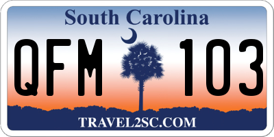 SC license plate QFM103