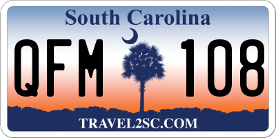 SC license plate QFM108
