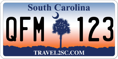 SC license plate QFM123