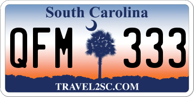 SC license plate QFM333