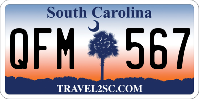 SC license plate QFM567