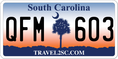 SC license plate QFM603