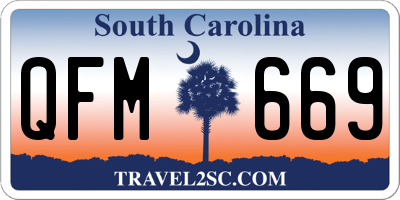 SC license plate QFM669