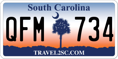 SC license plate QFM734