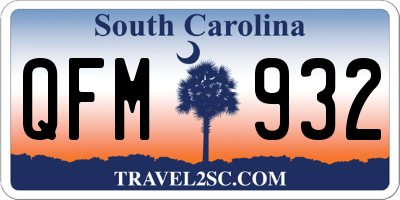 SC license plate QFM932