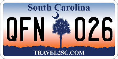 SC license plate QFN026