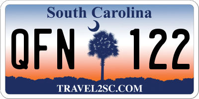 SC license plate QFN122