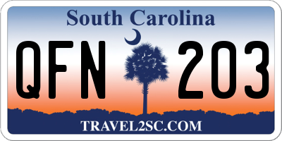 SC license plate QFN203