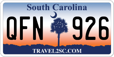 SC license plate QFN926